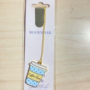 Coffee Love Bookmark with Gold Chain